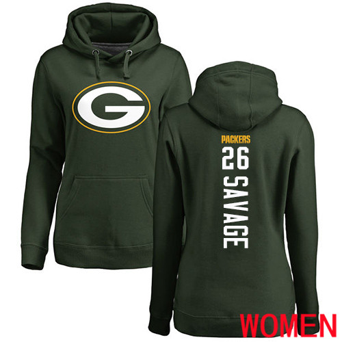 Green Bay Packers Green Women #26 Savage Darnell Backer Nike NFL Pullover Hoodie Sweatshirts->nfl t-shirts->Sports Accessory